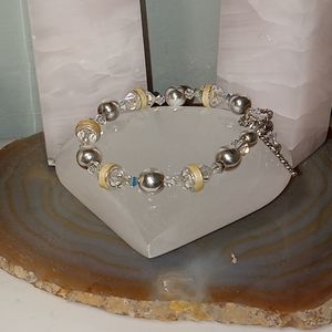 Glass bead/925 silver bracelet